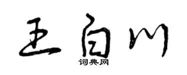 曾庆福王白川草书个性签名怎么写