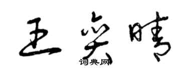 曾庆福王奕晴草书个性签名怎么写
