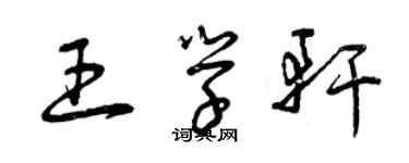 曾庆福王学轩草书个性签名怎么写