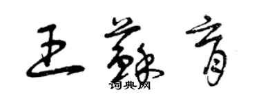 曾庆福王苏育草书个性签名怎么写