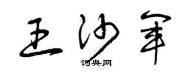曾庆福王沙军草书个性签名怎么写