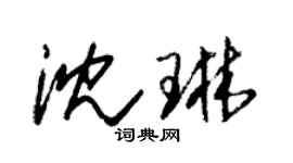 朱锡荣沈琳草书个性签名怎么写