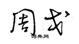 曾庆福周戈草书个性签名怎么写