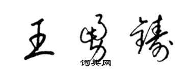 梁锦英王勇铸草书个性签名怎么写