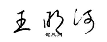 梁锦英王明河草书个性签名怎么写