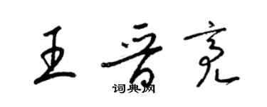 梁锦英王晋亮草书个性签名怎么写