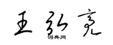 梁锦英王弘亮草书个性签名怎么写