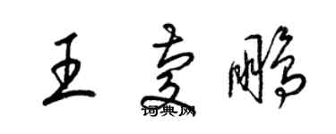 梁锦英王庆鹏草书个性签名怎么写