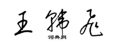梁锦英王韩飞草书个性签名怎么写