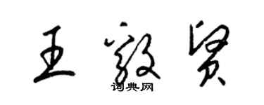 梁锦英王毅贤草书个性签名怎么写