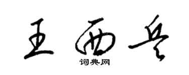 梁锦英王西兵草书个性签名怎么写