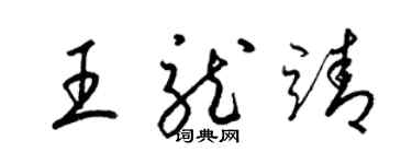 梁锦英王龙靖草书个性签名怎么写