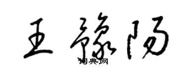 梁锦英王豫阳草书个性签名怎么写