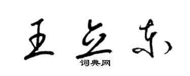 梁锦英王立东草书个性签名怎么写