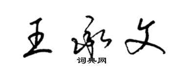 梁锦英王承文草书个性签名怎么写