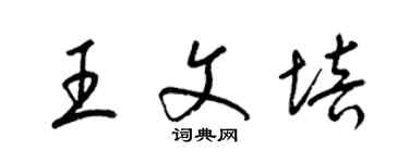 梁锦英王文培草书个性签名怎么写