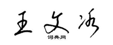 梁锦英王文冰草书个性签名怎么写