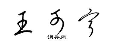 梁锦英王可宁草书个性签名怎么写