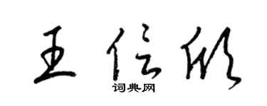 梁锦英王信欣草书个性签名怎么写