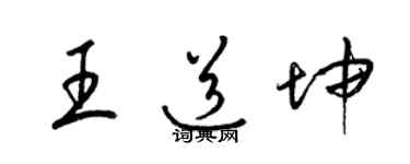 梁锦英王道坤草书个性签名怎么写