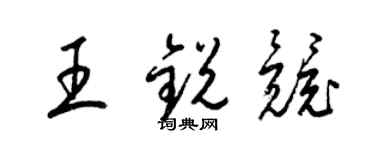 梁锦英王锐竞草书个性签名怎么写
