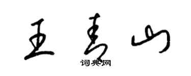 梁锦英王青山草书个性签名怎么写