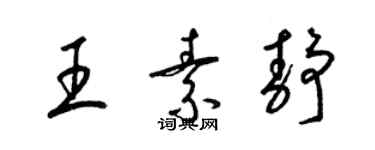 梁锦英王素静草书个性签名怎么写