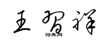 梁锦英王习祥草书个性签名怎么写