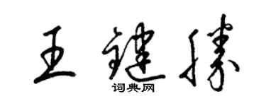 梁锦英王键胜草书个性签名怎么写