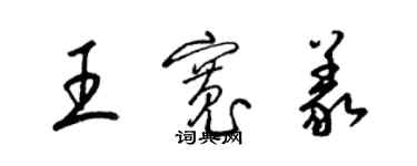 梁锦英王宽义草书个性签名怎么写