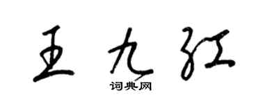 梁锦英王九红草书个性签名怎么写