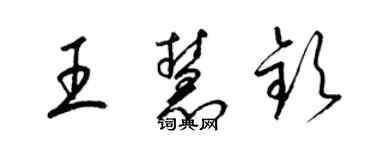 梁锦英王慧钦草书个性签名怎么写
