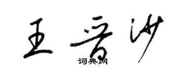 梁锦英王晋沙草书个性签名怎么写