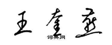 梁锦英王奎燕草书个性签名怎么写