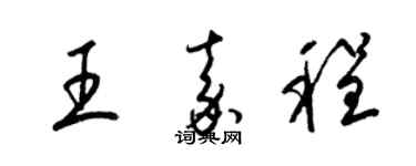 梁锦英王嘉程草书个性签名怎么写