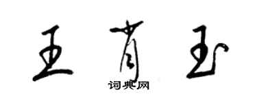 梁锦英王肖玉草书个性签名怎么写