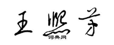 梁锦英王熙芳草书个性签名怎么写