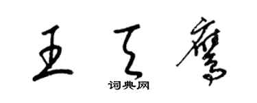 梁锦英王天鹰草书个性签名怎么写