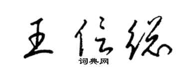 梁锦英王信总草书个性签名怎么写