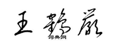 梁锦英王鹤严草书个性签名怎么写