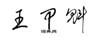 梁锦英王甲魁草书个性签名怎么写