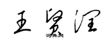 梁锦英王贤润草书个性签名怎么写