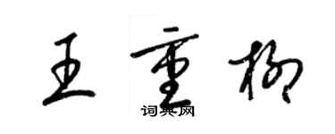 梁锦英王重柳草书个性签名怎么写