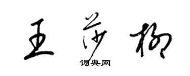 梁锦英王莎柳草书个性签名怎么写