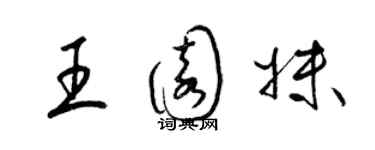梁锦英王园妹草书个性签名怎么写