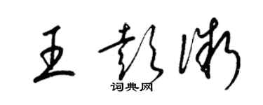 梁锦英王彭微草书个性签名怎么写