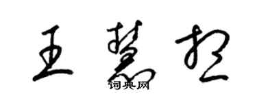 梁锦英王慧想草书个性签名怎么写