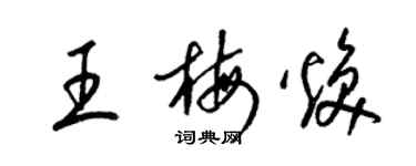 梁锦英王梅焕草书个性签名怎么写