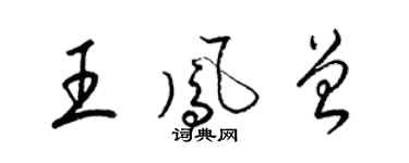 梁锦英王凤曾草书个性签名怎么写