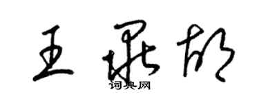 梁锦英王毕胡草书个性签名怎么写